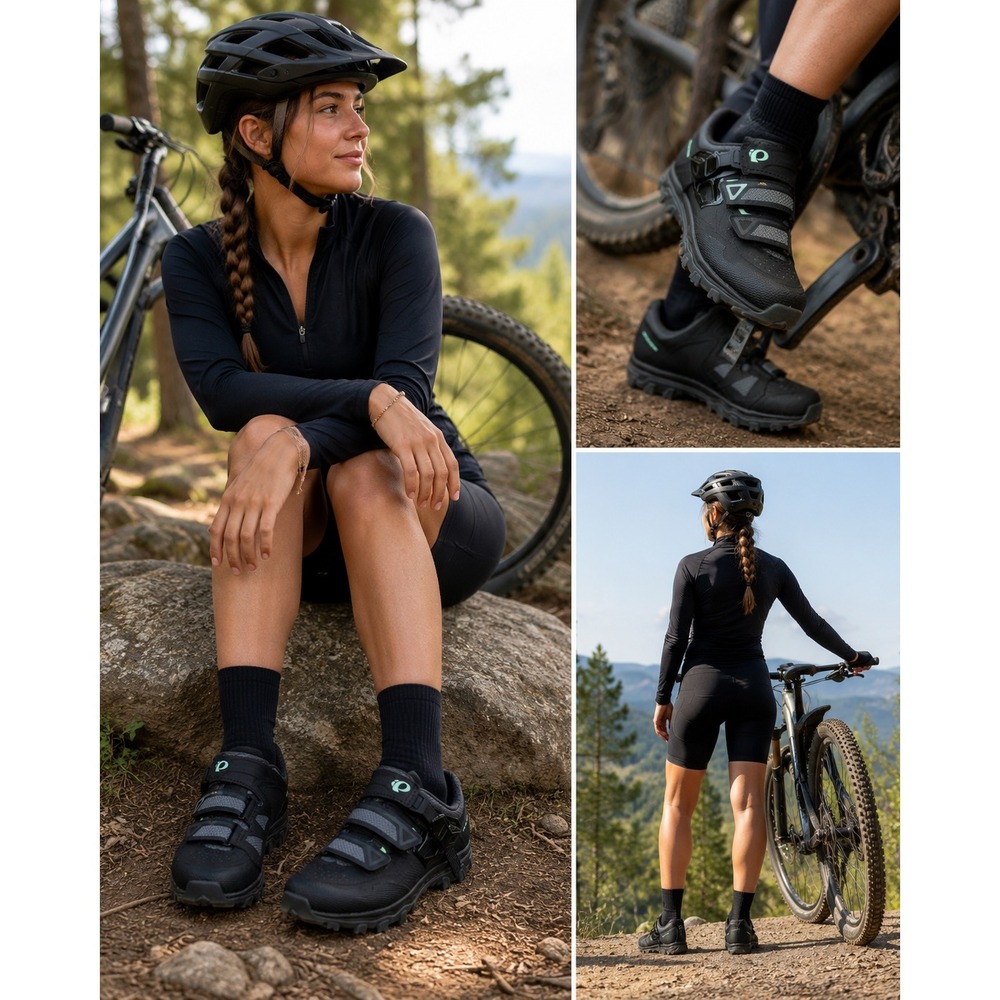 Pearl Izumi X-Alp Launch Womens Mountain Bike Shoes Black Mint Vibram SPD